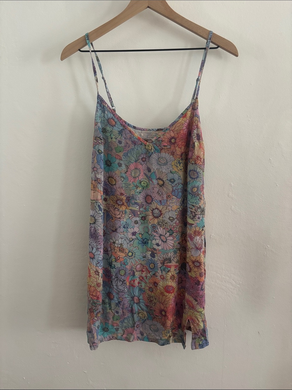 SAGE VAUGHN Slip Dress with Spaghetti Straps - mini// tunic